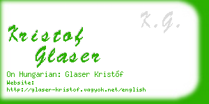 kristof glaser business card